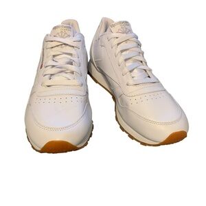 Reebok Classic White and Gum Leather Sneakers
